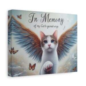 In Memory Cat Canvas Art, Cat Print, Home Decor, Pet Lover Gift